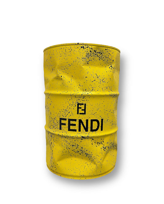 Baril Fendi  de l'artiste wally walid sahraoui popart oeuvre d'art originale et unique au monde Tonneau personnaliser 